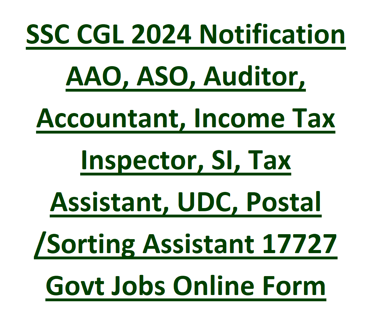 SSC CGL 2024 Notification, Eligibility, Syllabus, Online Form