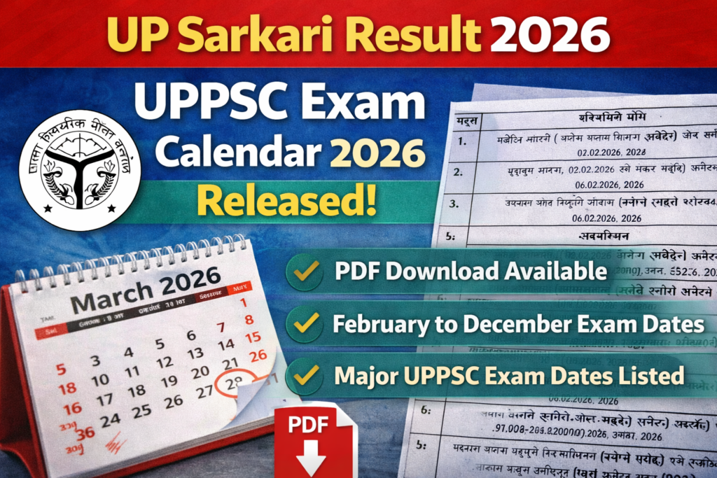 UPPSC Exam Calendar 2026 Pdf-UP Sarkari Result 2026 Updates 1 UPPSC Exam Calendar 2026 Pdf-UP Sarkari Result 2026 Updates