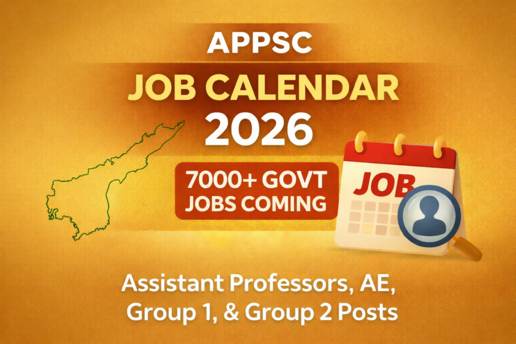 APPSC Job Calendar 2026-APPSC Upcoming Recruitment Notification