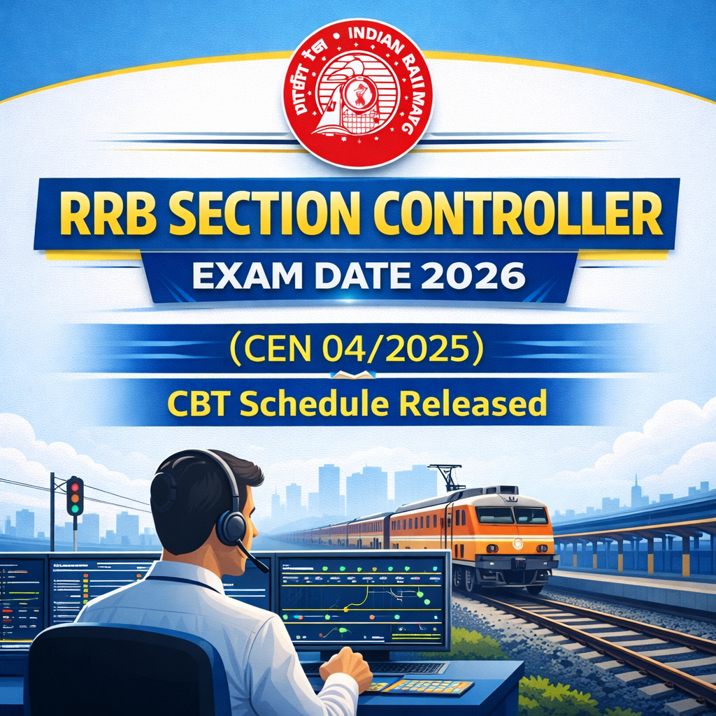 RRB Section Controller Exam Date 2026 (CEN 04/2025) CBT Schedule Released