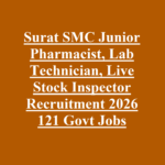 Surat SMC Junior Pharmacist, Lab Technician, Live Stock Inspector Recruitment 2026 121 Govt Jobs